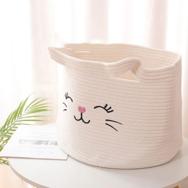 Le panier Moustache — Blanc · 40 × 33 × 30 cm